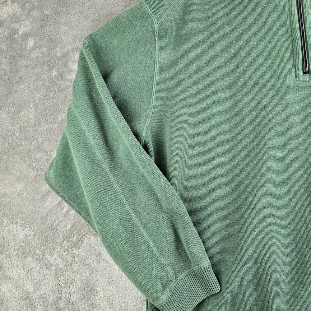 Tommy Bahama Sweatshirt Mens Green 1/4 Zip Mock Neck Long Sleeve Golf Resort - Picture 6 of 12